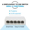 thumbnail image 3 of 5 8 Ports UTP RJ45 Gigabit Ethernet Switch 1000 Mbps Mini Network Switches VLAN Ethernet Splitter Lan Hub Switch 8Port 1000M EU PLUG, 3 of 6