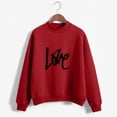 thumbnail image 2 of CEHVOM Femmes Mode Décontractée Imprimé Col Rond Ample Manches Longues Hauts Courts Blouse Chandails Sans Capuche Liquidation, 2 of 5