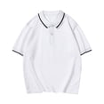 thumbnail image 3 of Chemises Garçons Manches Courtes Décontractées Polo Uni Blanc 7-8 Ans, 3 of 6