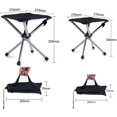 thumbnail image 3 of Compact Stainless Steel Foldable Stool for Outdoor Activities - Lightweight Portable Camping Chair with 1800D Polyester Seat, 300lbs Capacity, Includes Storage Bag, Black (Small Size: 30x27x27cm, 3 of 4