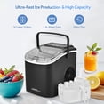 thumbnail image 2 of Countertop Ice Maker with Handle, 26lbs in 24Hrs, 9 Ice Cubes Ready in 6 Mins, Auto-Cleaning Portable Ice Making Machine with Scoop Holder, Black, 2 of 10