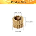 thumbnail image 2 of Wekity Écrous Moletés Filetage Femelle M4x4mm, 100 Pcs OD Laiton Fileté Insert Écrous d'Injection Joint Soudé Hydraulique Assortiment Kit pour Impression 3D Moulage par Injection-0621, 2 of 5