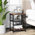 thumbnail image 2 of Costway 2 PCS 3-Tier Side End Table with Adjustable Mesh Shelf Narrow Nightstand, 2 of 10