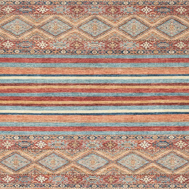 Ahgly Company Tapis d'Intérieur Carrés Abstraits Beige Brun, Tapis de Zone Abstraits, 8 Pieds Carré