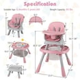 thumbnail image 2 of Babyjoy 16-in-1 Baby High Chair with Activity Center Booster Seat Building Block Table Pink, 2 of 10