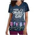 thumbnail image 1 of Birdeem Blouse Mode Femme Manches Courtes Col en V Uniforme de Travail Imprimé avec Poche, 1 of 1