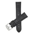 thumbnail image 1 of 26mm Mens' Alligator Style Leather Watch Strap Band, Stainless Steel Buckle, 1 of 7