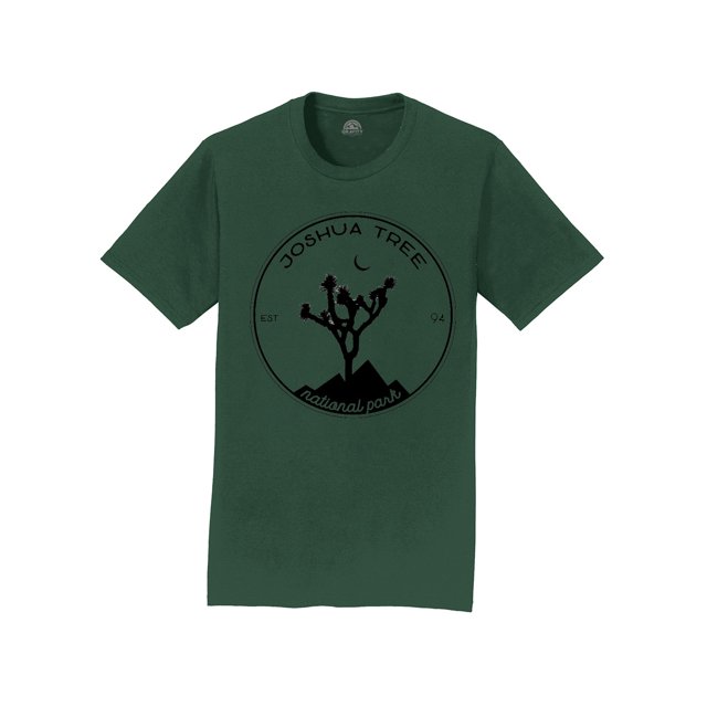 Gravity Outdoor Co. Joshua Tree Mens T-Shirt - Black Logo - Forest Green - X-Large