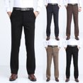 Cfc Ip Pisexur Mens Dress Pants Solid Middle-Aged Corduroy Button Zipper High ...