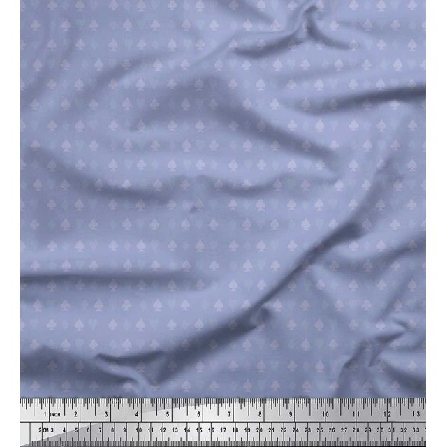 Soimoi Moss Georgette Fabric Poker Card Symbol Printed Craft Fabric by the Yard 42 Inch Wide