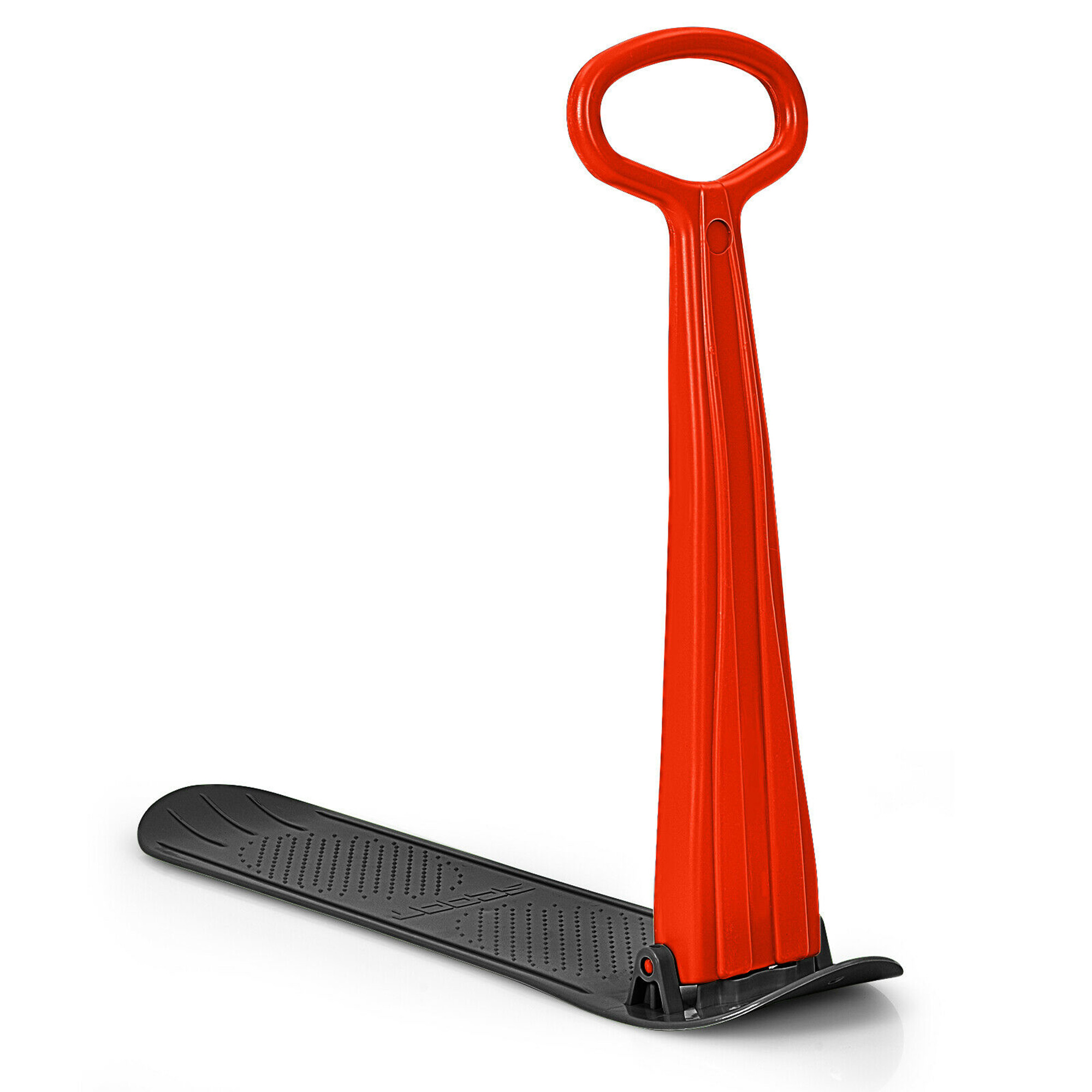 Gymax Trottinette à Neige Pliable avec Poignée Portable pour Enfants Adolescents Noir + Rouge