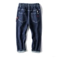 thumbnail image 3 of Jeans Coupe Droite Régulière pour Garçons - Pantalon en Denim Décontracté, Extensible, Taille Élastique, 4-14 Ans, 3 of 6