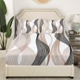 thumbnail image 3 of Erosebridal Checkered Geometry Bed Sheets Set Full Size, Chic Tan Bed Sheets Full, Mid Century 4 Pieces, 3 of 7