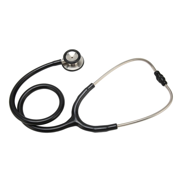 Stethoscope, Fetal Heart Stethoscope Dual Head for clinic and nurses, designed for diagnostic and medical screening purposes. Features black PVC tubing, an aluminum alloy chest piece, and soft ear plugs for comfort. Includes an ultra-thin fiber diaphragm for amplifying heart and lung sounds and a dual-headed design suitable for patients of all ages. Package includes a storage box, instruction manual, additional earplugs, and a diaphragm.