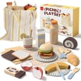 thumbnail image 1 of Wooden Play Food Sets for Kids Kitchen, Pretend Food Toys for Toddlers 3-5, Pretend Picnic Play Set, Toy for 3+ 4 5 6 Year Old Girls, 1 of 7