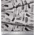 thumbnail image 3 of Soimoi Gray Georgette Viscose Fabric Gardening Tools & Hardware Decor Fabric Printed Yard 42 Inch Wide, 3 of 5