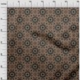 thumbnail image 3 of oneOone Cotton Jersey Brown Fabric Asian Block Craft Projects Decor Fabric Printed By The Yard 58 Inch Wide, 3 of 4