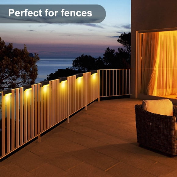 Lampes Solaires de Terrasse 8 Pcs Lampes Solaires pour Poteau de Clôture Lampes Solaires pour Échelle Lampes d'Extérieur Étanches