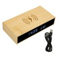 thumbnail image 2 of Wooden Digital Alarm Clock, Exquisite Bamboo Material Wireless Charging Wood LED Clock  For Living Room, 2 of 8