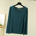 thumbnail image 2 of MeetoTime T-Shirts à Col Rond à Manches Longues pour Femmes Camisoles Confortables T-Shirts Doux de Couleur Unie sous-Vêtements, 2 of 6