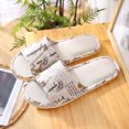 thumbnail image 2 of RKSTN Pantoufles pour Femmes Mode Couple Décontractées en Lin Bout Rond Imprimé Confortables Tongs Décontractées Chaussures d'Intérieur,Pantoufles pour Femmes Intérieur Extérieur, 2 of 3