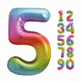 thumbnail image 2 of Rainbow Foil Balloon, Number 5 Shaped, 34", 2 of 2