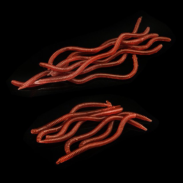 Bgsha 20pcs Artificial Earthworm Fishing Lure 8cm 10cm Simulation Earthworm Soft Bait