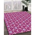 thumbnail image 3 of Ahgly Tapis d'Intérieur Lavable en Machine Carré Transitionnel Moyen Violet Rouge Rose, 6 Pieds Carré, 3 of 7