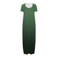 thumbnail image 3 of fatyb Robes Maxi à Manches Courtes pour Femmes Col Ras du Cou Décontractées Longues Robes Imprimées Robes T-Shirt d'Été, 3 of 5