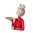thumbnail image 3 of jifeng Girl Statue Storage Tray Resin Home Decoration Jewelry Storage Rack For Entryway Argent Bow, 3 of 8