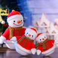 thumbnail image 1 of Stuffed Doll Embroidery Eyes Funny Expression 3D Scarf Snowman Stuffed Toy for Home, 1 of 8