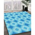 thumbnail image 3 of Ahgly Company Tapis d'Intérieur Lavable à la Machine, Carré, Transitionnel, Bleu Ciel Profond, Tapis de Zone, 8 Pieds Carré, 3 of 7