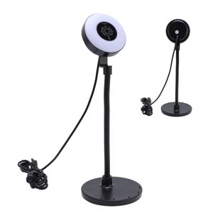 Webcam avec lumière, AF Touch Control Intégré dans la webcam Mic avec Rill Light Focus Auto Bendable Rod 5MP pour le Streaming
