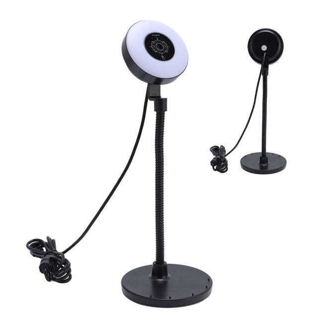 Webcam with Light, AF Touch Control Built in Mic Webcam with Fill Light Auto Focus Bendable Rod 5MP for Streaming