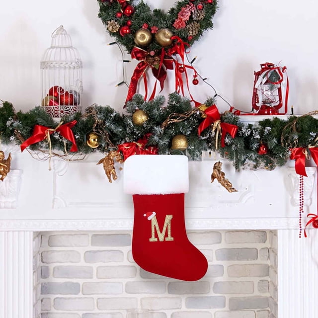 EGNMCR Christmas Decorations, Christmas Gifts Large Personalized Letter Christmas Christmas Tree Decorative Pendant Candy Bag Christmas Scene Dressing Gift Bag stocking stocking