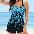thumbnail image 4 of Two Piece Bathing Suit For Women Tummy Control Bathing Suits Athletic Blouson Swim Tank Top With Shorts, 4 of 7