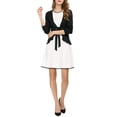 thumbnail image 2 of Allegra K Women's Dressy Cardigan Sweaters Tie Front Draped Ruffle Knit Cardigans M Black, 2 of 8