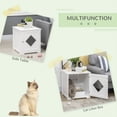 thumbnail image 4 of PawHut Cat Litter Enclosure End Table with Magnetic Door, White, 4 of 10