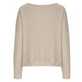 thumbnail image 4 of XZNGL Womens Tops Long Sleeve Long Sleeve Womens Tops Womens Fashion Solid Color Long Sleeve Off-The-Shoulder Button Fallow Tops Womens Long Sleeve Tops Women Tops Long Sleeve, 4 of 6