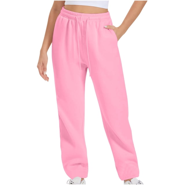 Timegard Womens Sweatpants Jogger Pants Elastic Waist Solid Color Trousers with Pockets Workout Pants