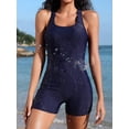 thumbnail image 3 of Charmo Bathing Suits for Women One-Piece Athletic Swimsuits Racerback Boyleg Sports Swimwear, 3 of 6