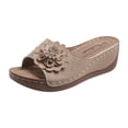 thumbnail image 4 of Orthopedic Platform Sandals for Women 2025 Boho Beach Flower Wedge Dress Slip on with Arch Support, 4 of 5