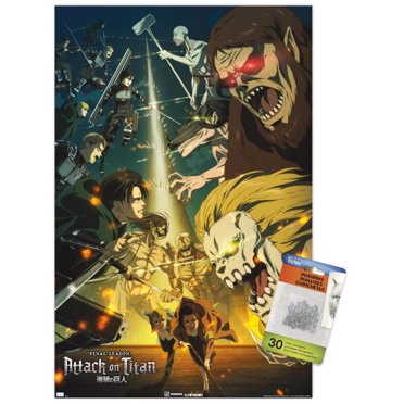 Attack on Titan: Season 4 - Key Visual 3 Wall Poster with Magnetic Frame, 22.375" x 34"