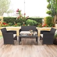 thumbnail image 2 of Costway 8PCS Patio Rattan Furniture Set Cushioned Chair Sofa Coffee Table White, 2 of 10