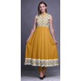 thumbnail image 2 of Bimba Kurti Longue Indienne à Blocs Miel Orange pour Femmes Tenue de Fête Imprimée Sans Manches Robe Anarkali Kurti Grande, 2 of 6