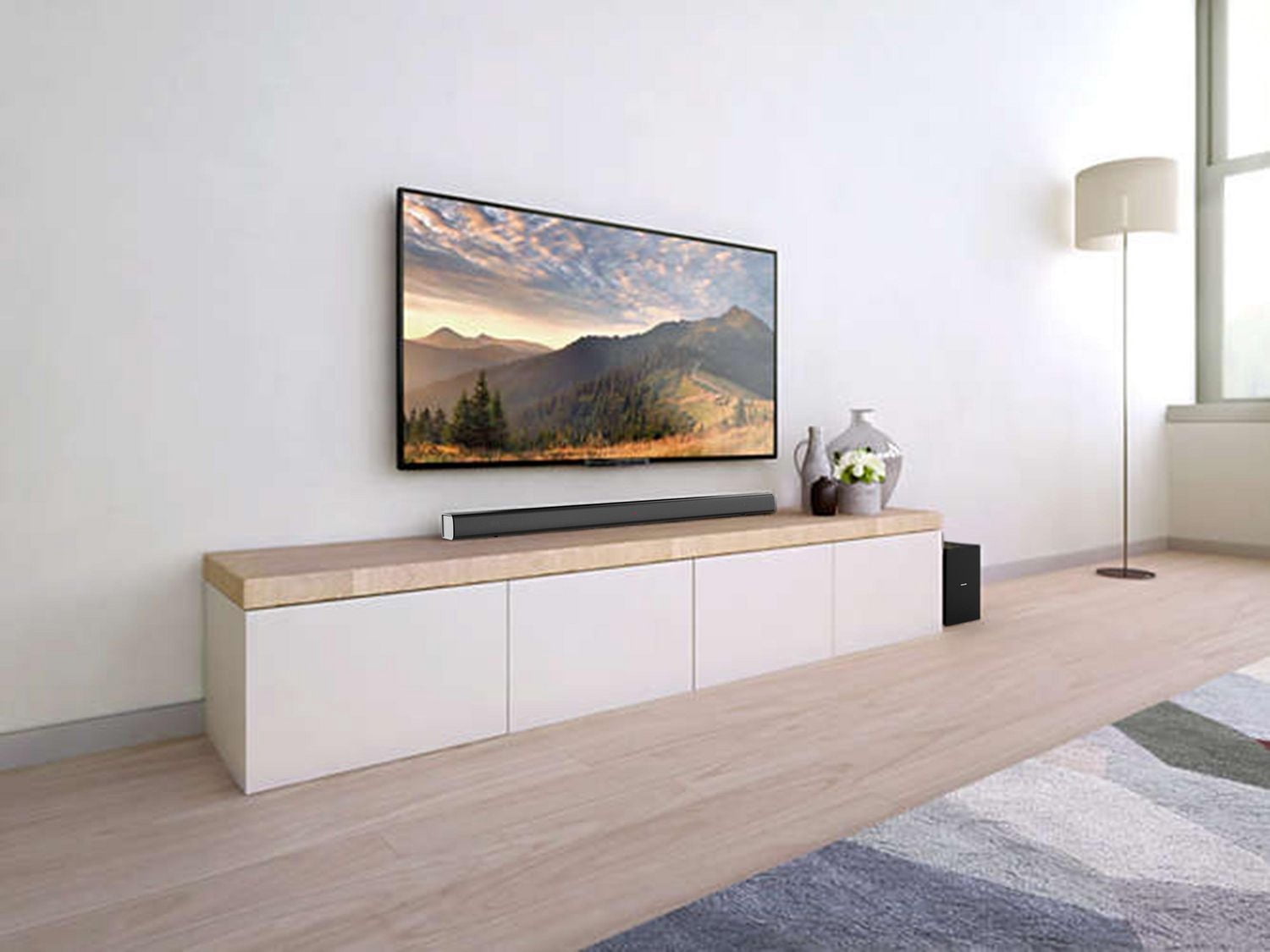 Philips 2.1 Channel Soundbar Speaker with Wireless Subwoofer and Bluetooth Streaming (HTL1510B)