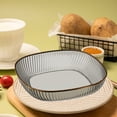 thumbnail image 3 of Vaidha Four Pack Transparent PET Tableware Squared Household Living Room Kitchen Boned Dish Snack Dish Fruit Plates Vegetable Plates Set, 3 of 3