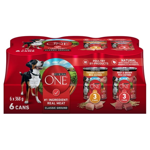 Purina ONE SmartBlend Assortiment Moulu Classique, Nourriture Humide pour Chiens 368 g