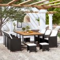thumbnail image 1 of vidaXL 11 Pièces Ensemble Repas Extérieur en Poly Rotin et Acacia Noir, 1 of 5