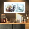 thumbnail image 1 of Painted Scene with Horses in Winter - Landscape Canvas Art Print, 1 of 3